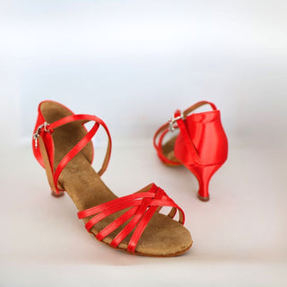 Bacall Women's Latin Dance Shoes in Satin with Flexible Sole and Cushioning for Comfort in Salsa, Bachata and Latin Dance