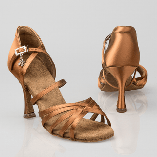 Bacall Women's Latin Dance Shoes in Satin with Flexible Sole and Cushioning for Comfort in Salsa, Bachata and Latin Dance