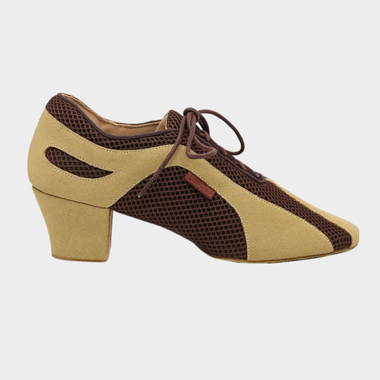 Acacia Women's Practice Dance Shoes in Soft Leather and Mesh with 2 Inch Cuban Heel and Cushioning for All Dance Styles