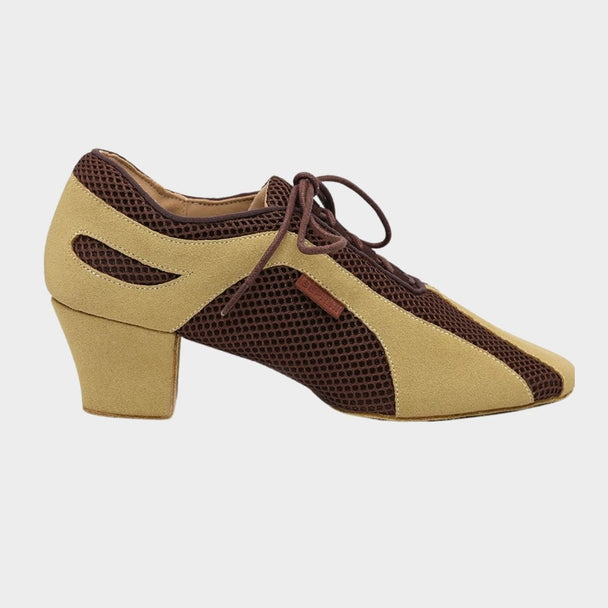 Acacia Women's Practice Dance Shoes in Soft Leather and Mesh with 2 Inch Cuban Heel and Cushioning for All Dance Styles