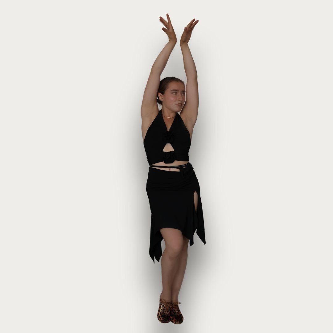 Black Practice and Performance Skirt for Latin or Ballroom