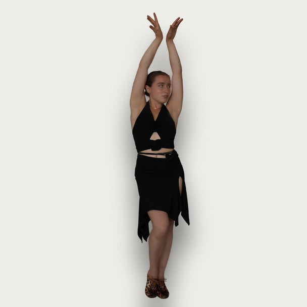 Black Practice and Performance Skirt for Latin or Ballroom