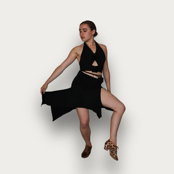 Black Practice and Performance Skirt for Latin or Ballroom