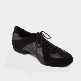 Brandon Women's Practice Dance Shoes in Black Leather with Cushioned Sole, Heel Support and Flexibility for All Dance Styles