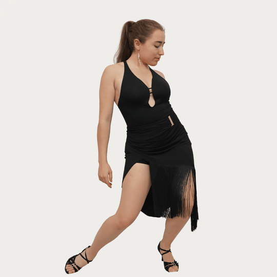 Elena – Black Latin Unitard - iLoveDanceShoes