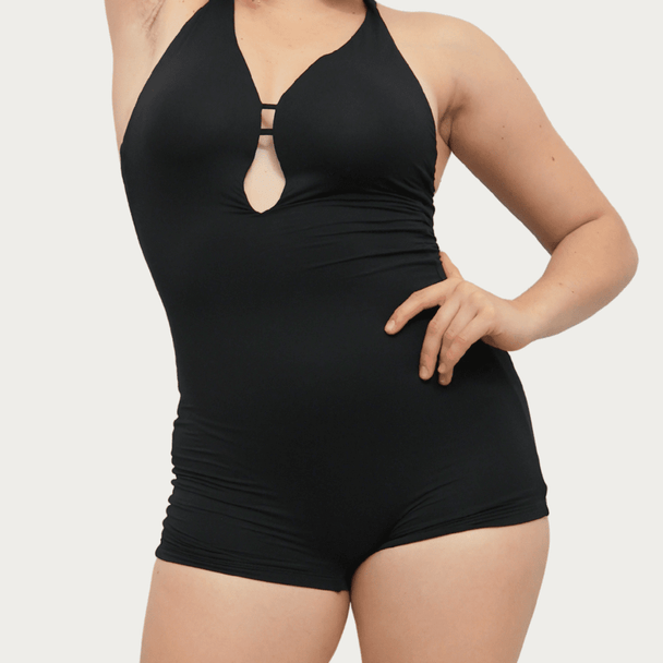 Elena – Black Latin Unitard - iLoveDanceShoes