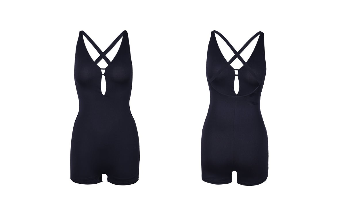 Elena – Black Latin Unitard - iLoveDanceShoes