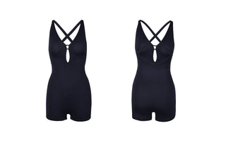 Elena – Black Latin Unitard - iLoveDanceShoes