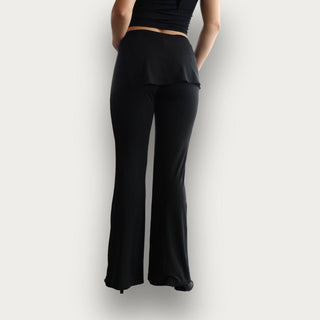 Flared Dance Pants with Back Flap, Stretchy Lightweight Fabric, High-Waisted Design and Easy Hemming for Perfect Fit