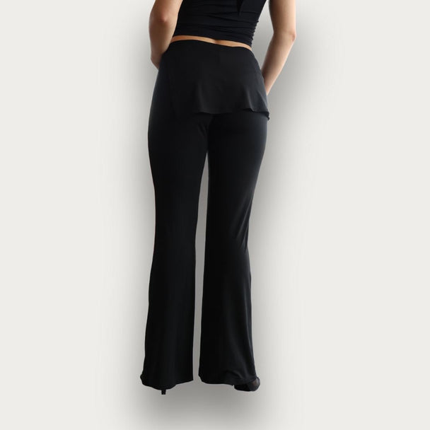 Flared Dance Pants with Back Flap, Stretchy Lightweight Fabric, High-Waisted Design and Easy Hemming for Perfect Fit