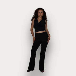 Flared Dance Pants with Back Flap, Stretchy Lightweight Fabric, High-Waisted Design and Easy Hemming for Perfect Fit