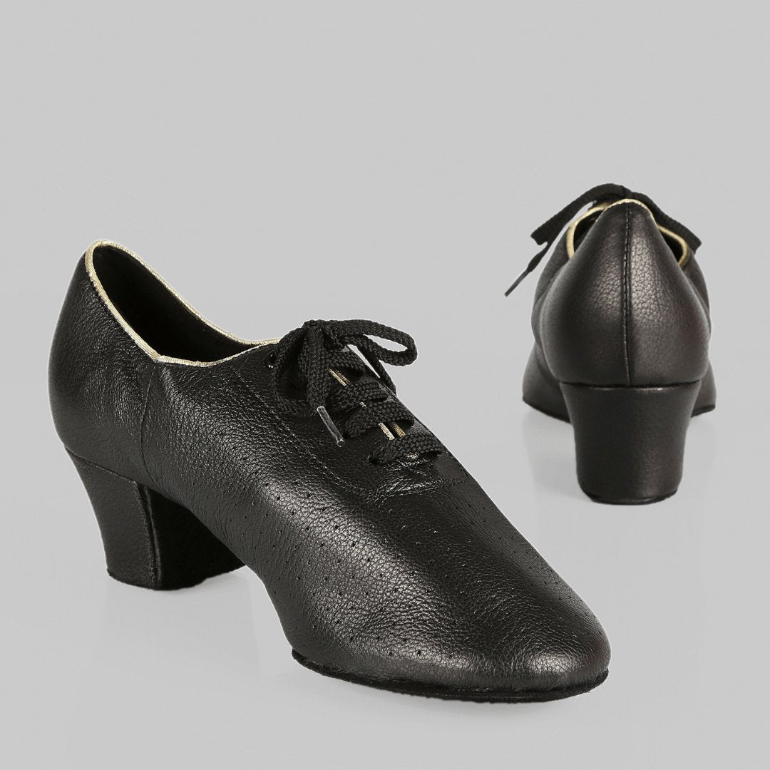 Luxe Women's Practice Dance Shoes in Soft Lamb Leather with Cuban Heel, Suede Lining and Lace-Up Closure for All Dance Styles