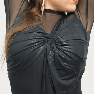 Moon – Long - Sleeve Mesh Latin Dance Bodysuit - iLoveDanceShoes