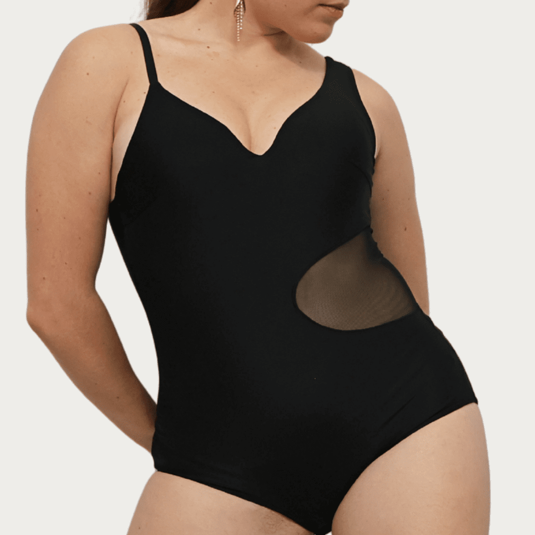 Tanya – Black Latin Asymmetrical Unitard - iLoveDanceShoes