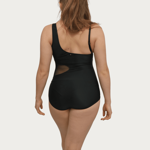 Tanya – Black Latin Asymmetrical Unitard - iLoveDanceShoes