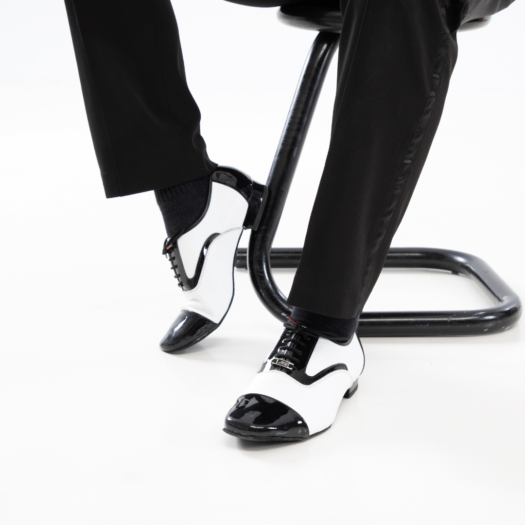 Adorno Black & White Men's Ballroom, Salsa, Bachata and Tango Dance Shoes from iLoveDanceShoes