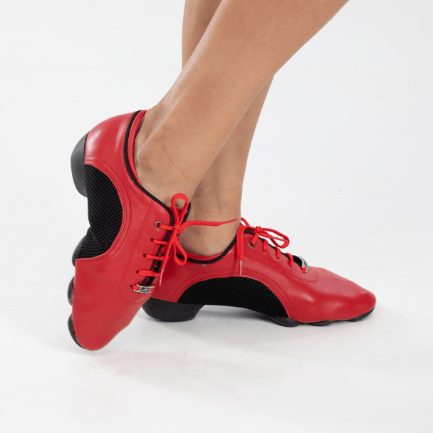 Agile Women's Practice Dance Shoes with Canvas Upper, 3-Part Sole and Lace-Up Design for Indoor and Outdoor Dancing