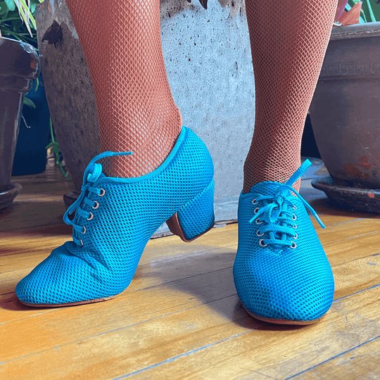 Aurora Women's Practice Dance Shoes in Breathable Mesh with Low Cuban Heel, Flexible and Lightweight for Latin and Ballroom