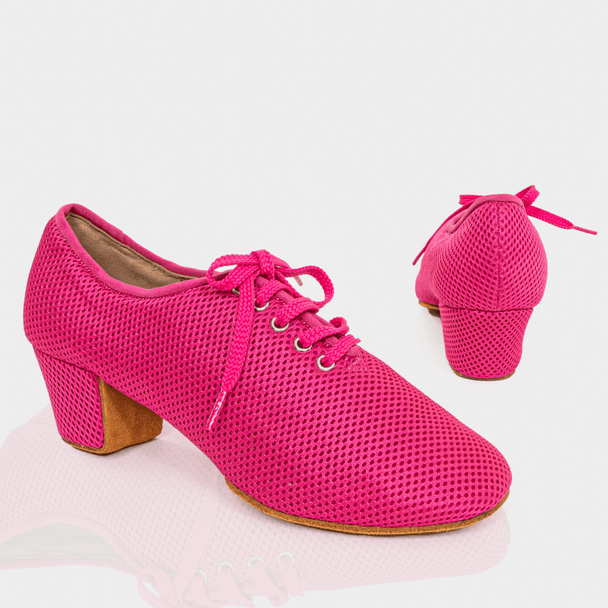 Aurora Women's Practice Dance Shoes in Breathable Mesh with Low Cuban Heel, Flexible and Lightweight for Latin and Ballroom