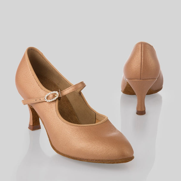 Cadena Women's Ballroom Dance Shoes-Mary Jane Style with Buckle, Satin or Leather, Foam Lining, Great for All Dance Levels