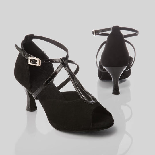 Calla Women's Dance Shoes with Snake Skin Pattern, T-Strap, and Open Toe – Ideal for Tango, Salsa, and Other Latin Dances