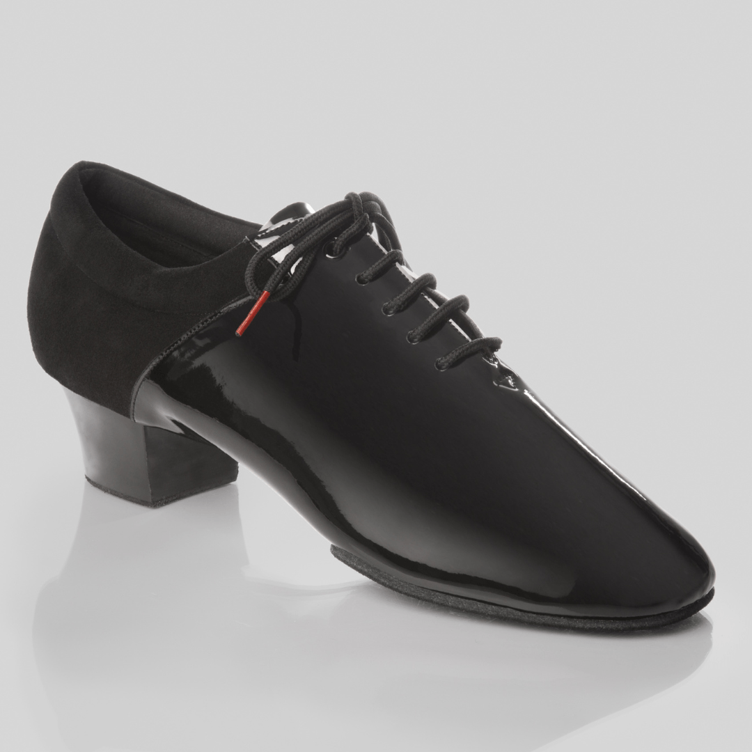 Caurus Men's Latin Dance Shoes-Suede and Patent Leather, Lace-Up Closure, Suede Sole, Ideal for Performances and Practice