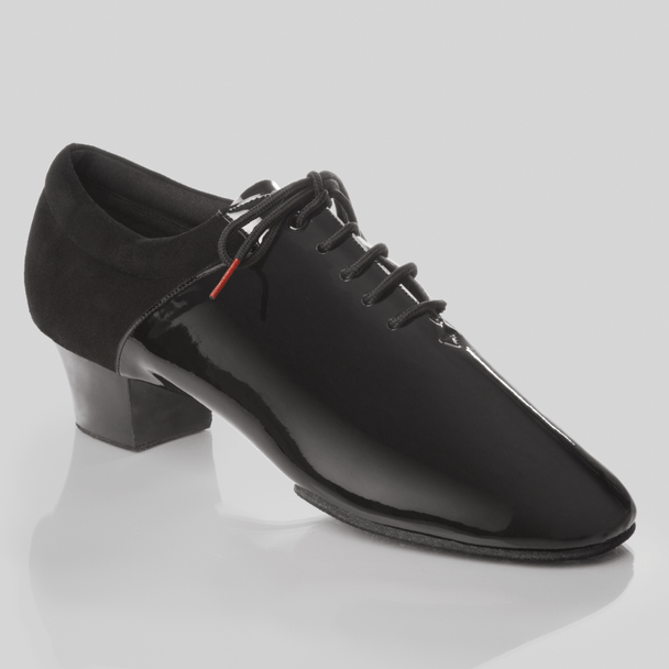 Caurus Men's Latin Dance Shoes-Suede and Patent Leather, Lace-Up Closure, Suede Sole, Ideal for Performances and Practice