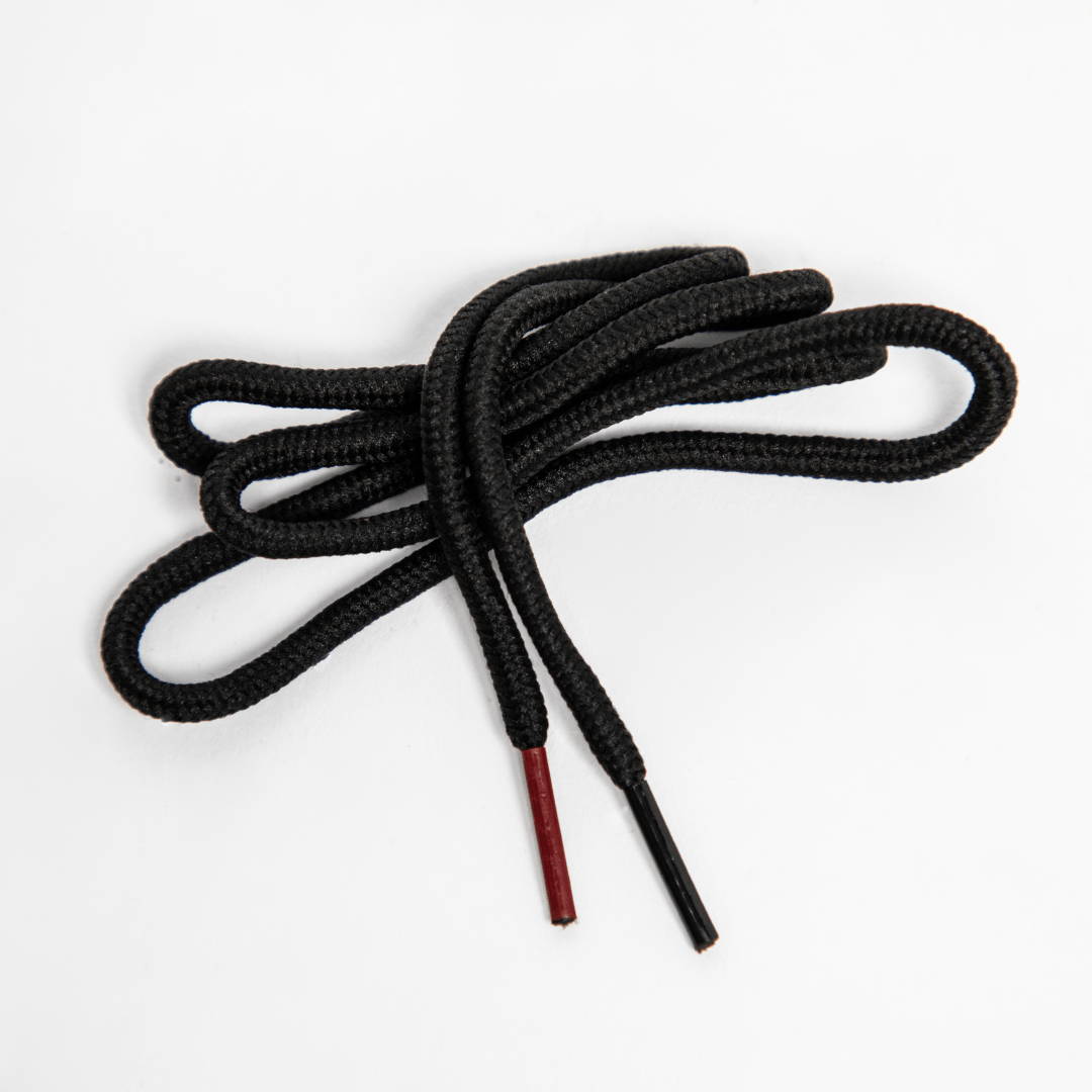 Dance Shoe Replacement Laces with Clear Plastic Aglets Featuring Red and Black Tips. 9mm x 91cm. Stylish and Easy to Lace
