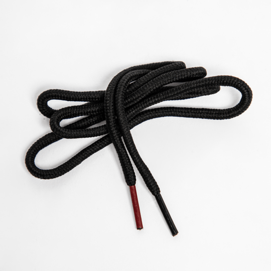 Dance Shoe Replacement Laces with Clear Plastic Aglets Featuring Red and Black Tips. 9mm x 91cm. Stylish and Easy to Lace