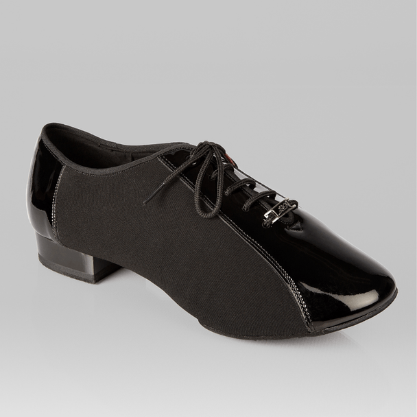 Duello Men's Dance Shoes in Canvas and Leather with Split Sole, Lace-Up Closure and Cushioning for Ballroom, Salsa and Tango