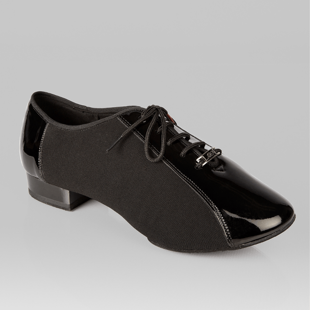 Duello Men's Dance Shoes in Canvas and Leather with Split Sole, Lace-Up Closure and Cushioning for Ballroom, Salsa and Tango
