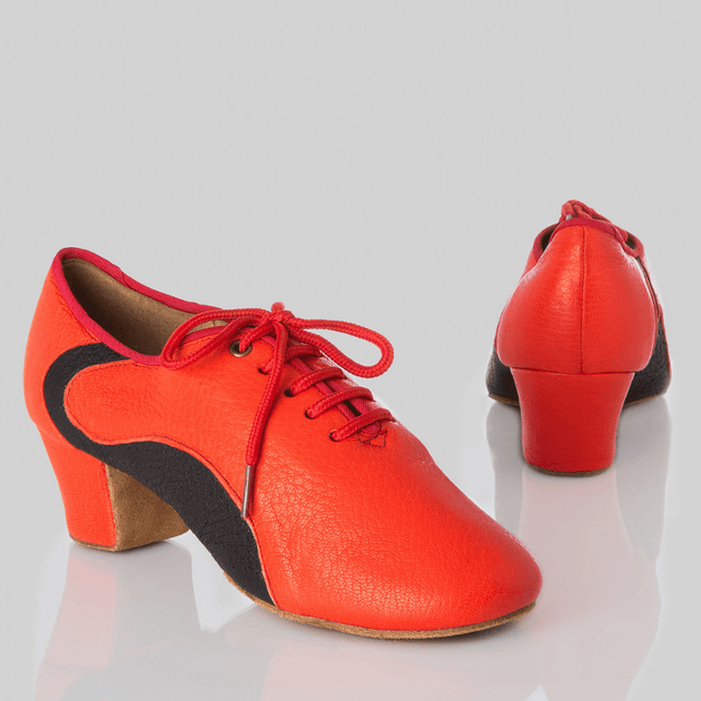 Fantisia Women's Practice Dance Shoes in Soft Lamb Leather with Lace-Up Closure, Cuban Heel, Cushioning for All Dance Styles