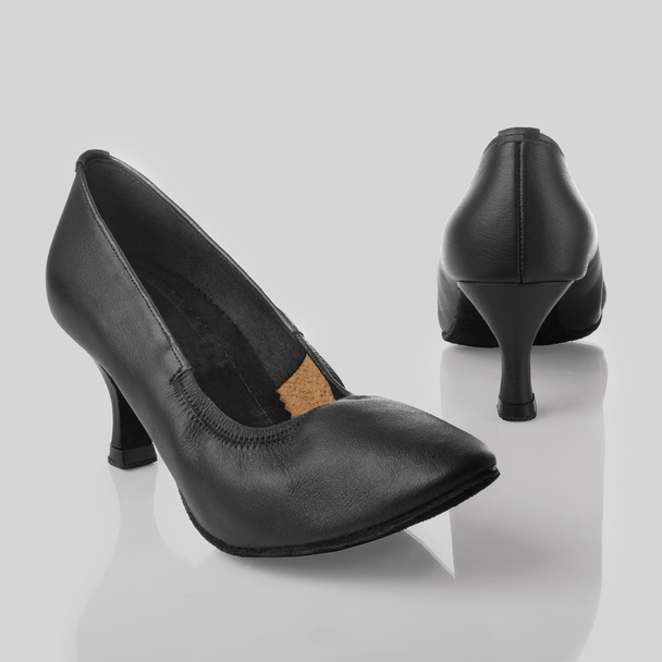 Flora Women's Ballroom Dance Shoes in Satin with Elastic Sides and Triple Cushioning for Comfort and Support in Salsa, Tango