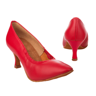 Flora Women's Ballroom Dance Shoes in Satin with Elastic Sides and Triple Cushioning for Comfort and Support in Salsa, Tango