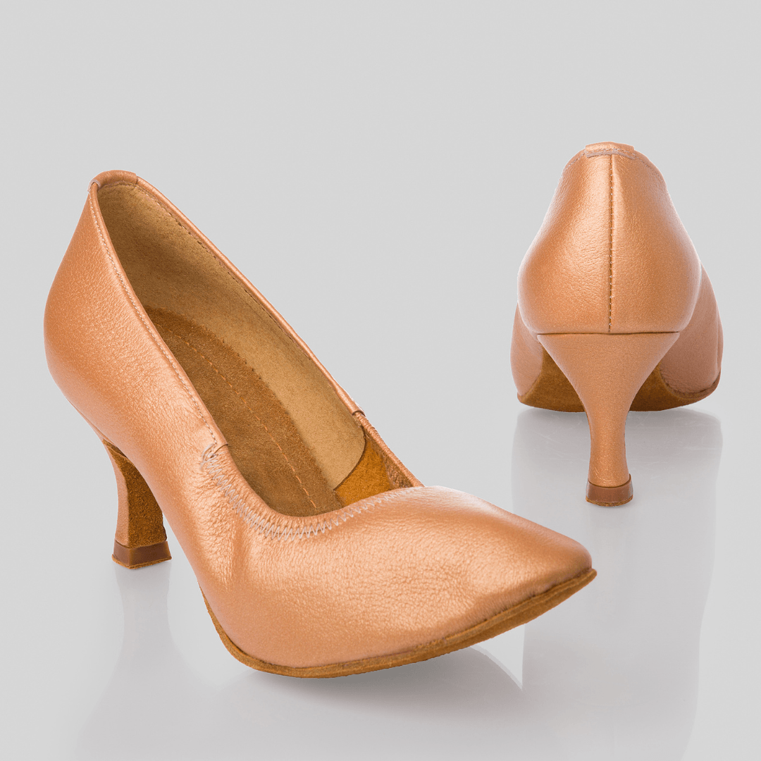 Flora Women's Ballroom Dance Shoes in Satin with Elastic Sides and Triple Cushioning for Comfort and Support in Salsa, Tango
