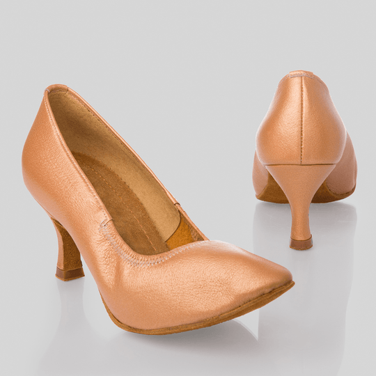 Flora Women's Ballroom Dance Shoes in Satin with Elastic Sides and Triple Cushioning for Comfort and Support in Salsa, Tango
