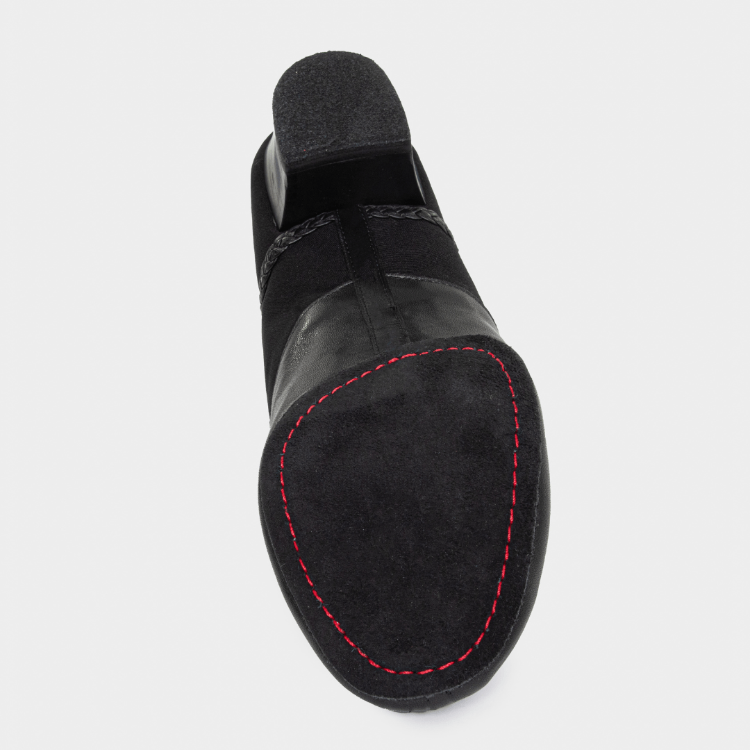 Gazelle Men's Latin Dance Shoes in Canvas and Leather with Braided Detail, 2 Inch Heel and Cushioning for Tango and Latin Dance