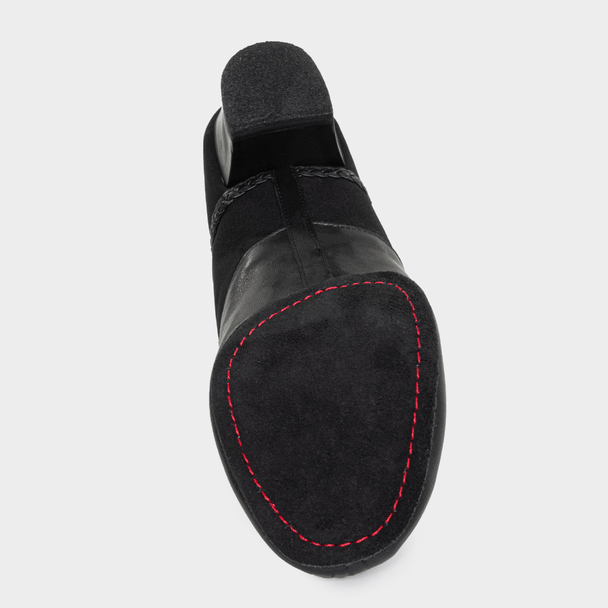 Gazelle Men's Latin Dance Shoes in Canvas and Leather with Braided Detail, 2 Inch Heel and Cushioning for Tango and Latin Dance