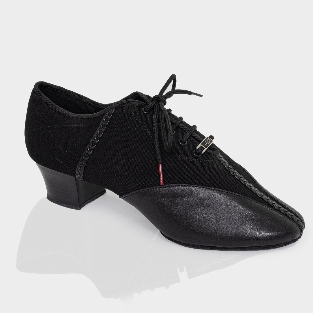 Gazelle Men's Latin Dance Shoes in Canvas and Leather with Braided Detail, 2 Inch Heel and Cushioning for Tango and Latin Dance