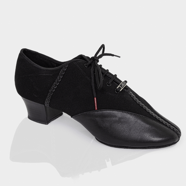 Gazelle Men's Latin Dance Shoes in Canvas and Leather with Braided Detail, 2 Inch Heel and Cushioning for Tango and Latin Dance