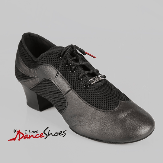Hardy Men's Practice Latin Dance Shoes in Black Mesh and Leather for Tango, Salsa and All Levels of Latin Dance