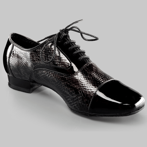 Lapiz Men's Dance Shoes in Snake Pattern Patent Leather with Cushioning for Comfort and Style in All Dance Styles