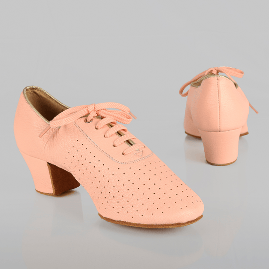 Luxe Women's Practice Dance Shoes in Soft Lamb Leather with Cuban Heel, Suede Lining and Lace-Up Closure for All Dance Styles