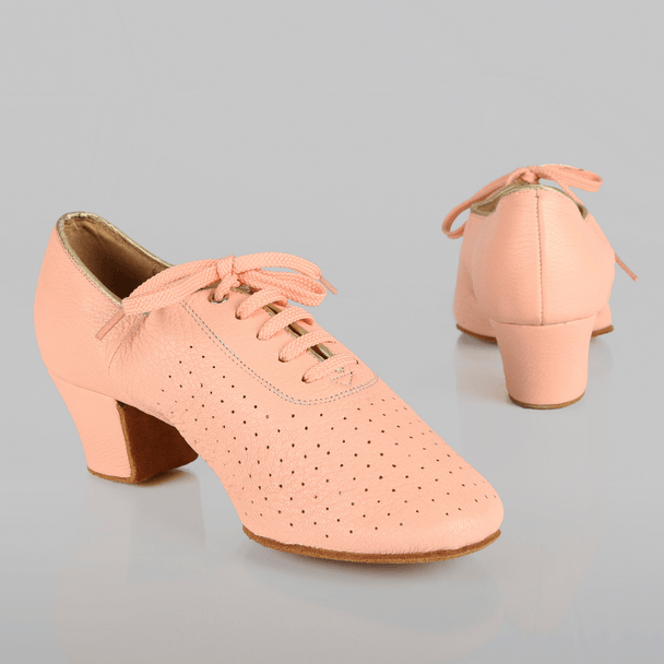 Luxe Women's Practice Dance Shoes in Soft Lamb Leather with Cuban Heel, Suede Lining and Lace-Up Closure for All Dance Styles