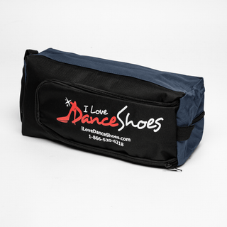 Portable Breathable Dance Shoe Bag with Zipper, Holds 2 Pairs, Front Pocket for Accessories, Red Pink or Blue Options