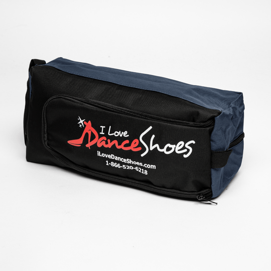Portable Breathable Dance Shoe Bag with Zipper, Holds 2 Pairs, Front Pocket for Accessories, Red Pink or Blue Options