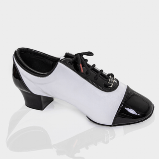 Randolph Men's Latin Dance Shoes in Canvas with Leather Accents, Braided Detail, Lace-Up Closure and Cushioning for Comfort