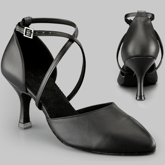 Sentada Women's Dance Shoes with Closed Toe and Ankle Straps in Leather for Balance, Comfort and Stability in Ballroom, Latin