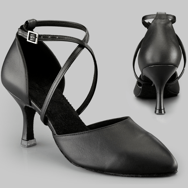 Sentada Women's Dance Shoes with Closed Toe and Ankle Straps in Leather for Balance, Comfort and Stability in Ballroom, Latin