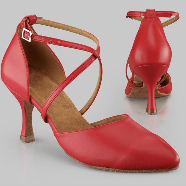 Sentada Women's Dance Shoes with Closed Toe and Ankle Straps in Leather for Balance, Comfort and Stability in Ballroom, Latin